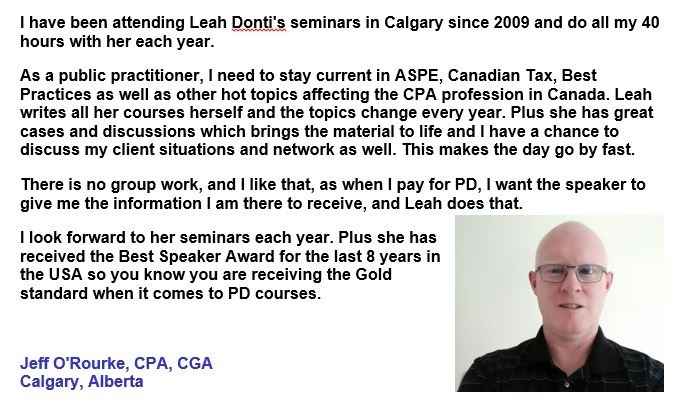 Professional Development Testimonals - Advantage Montreal Seminars Inc.